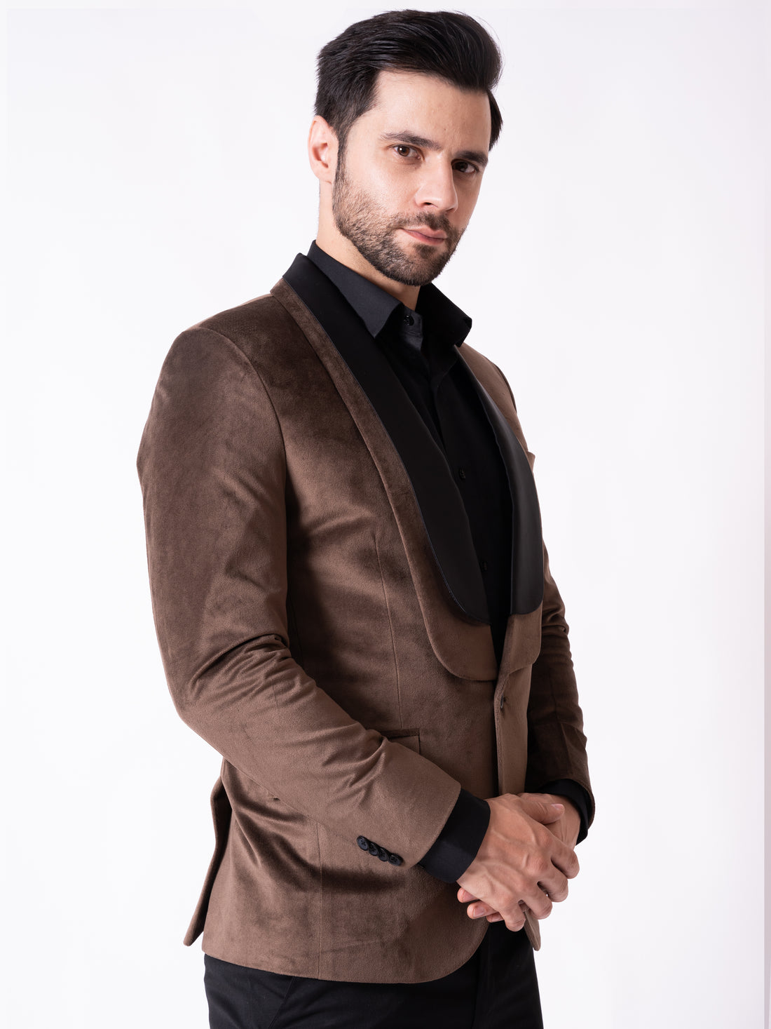 MEN'S TUXEDO BLAZER ( BROWN )