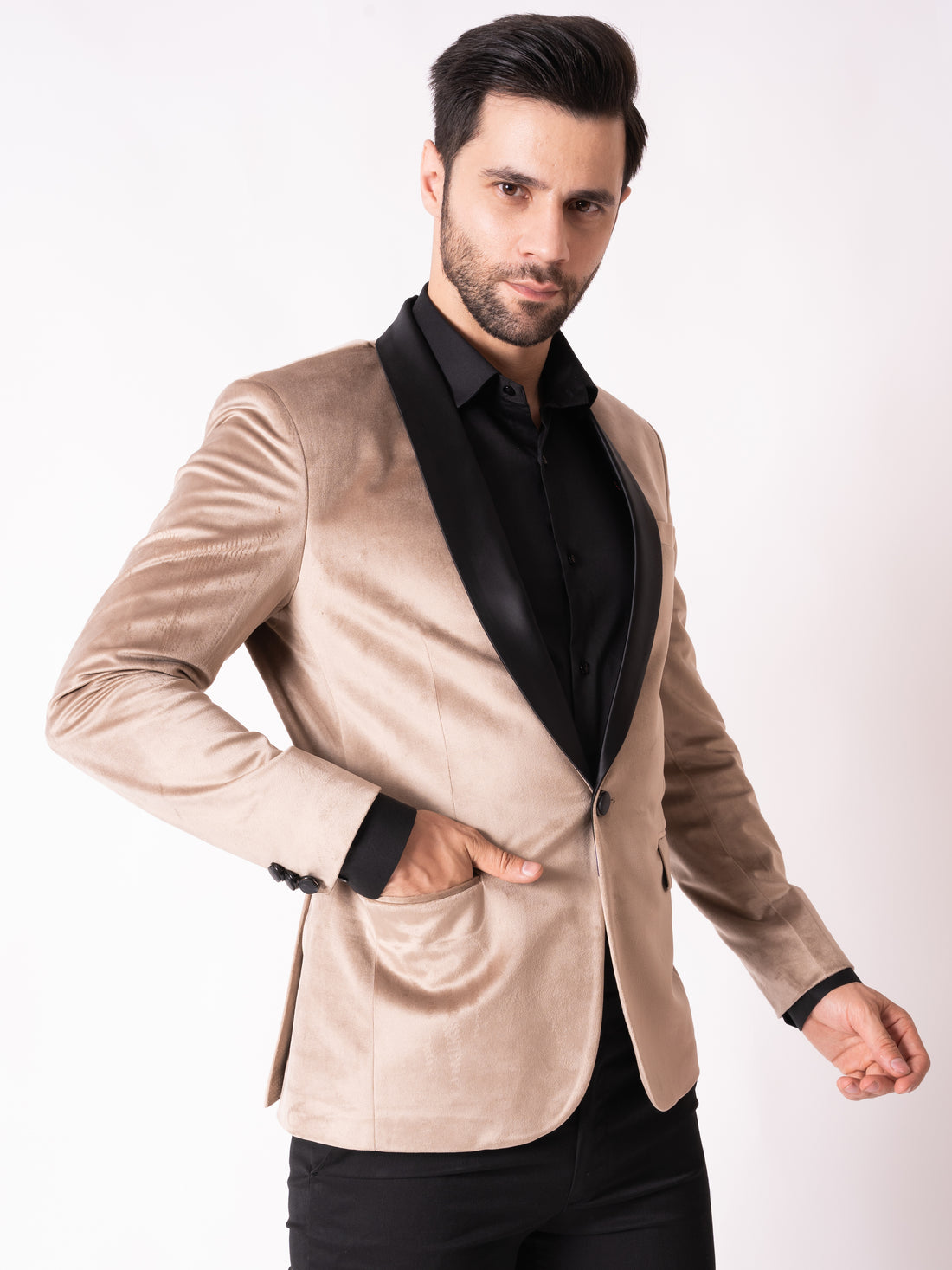 MEN'S TUXEDO BLAZER ( CREAM )