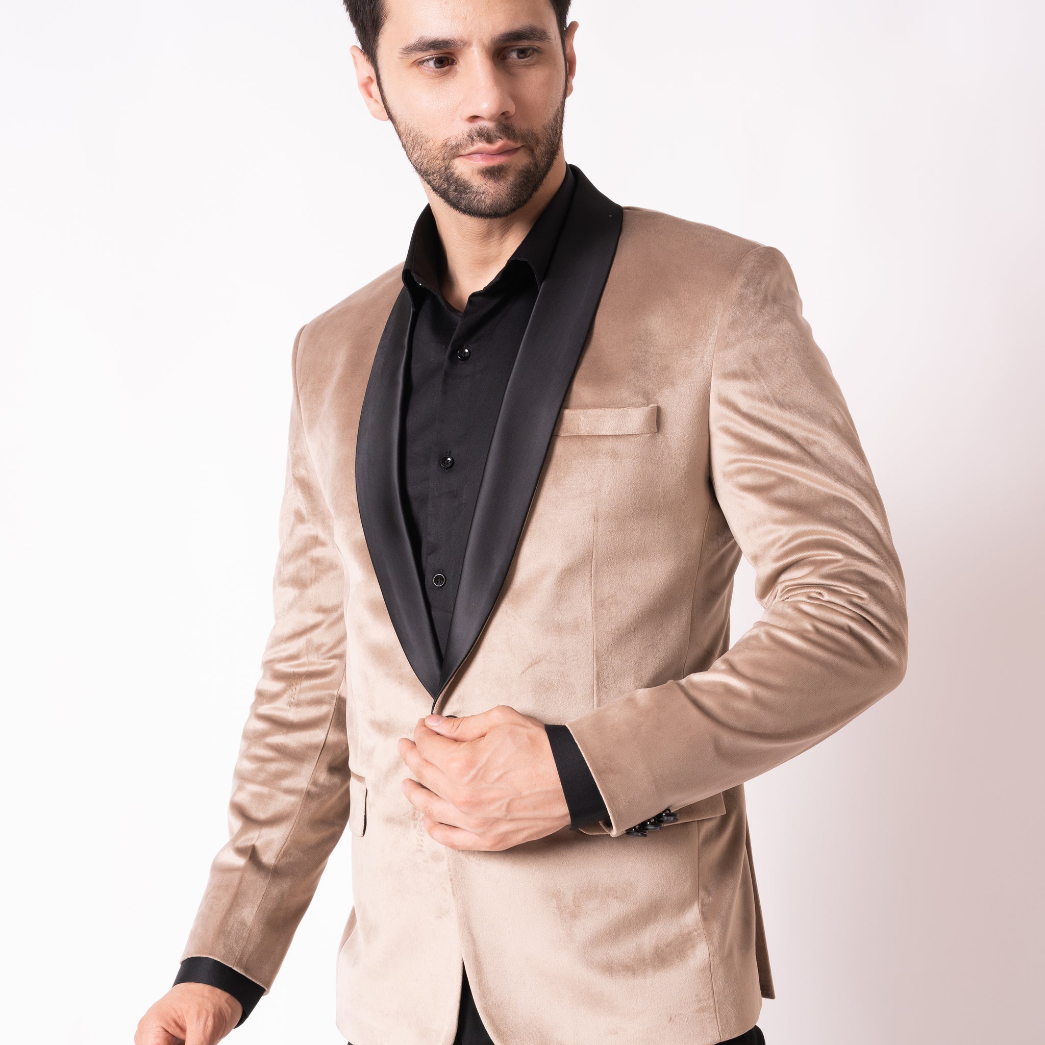 MEN'S TUXEDO BLAZER ( CREAM )