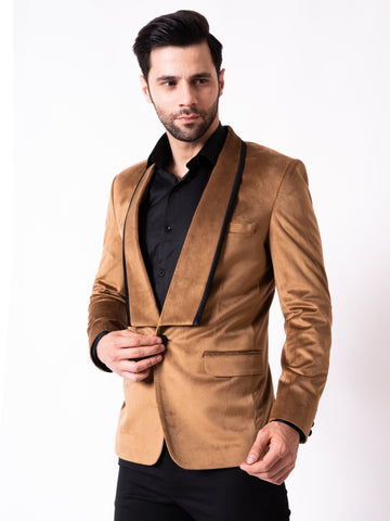 MEN'S TUXEDO BLAZER ( BROWN )