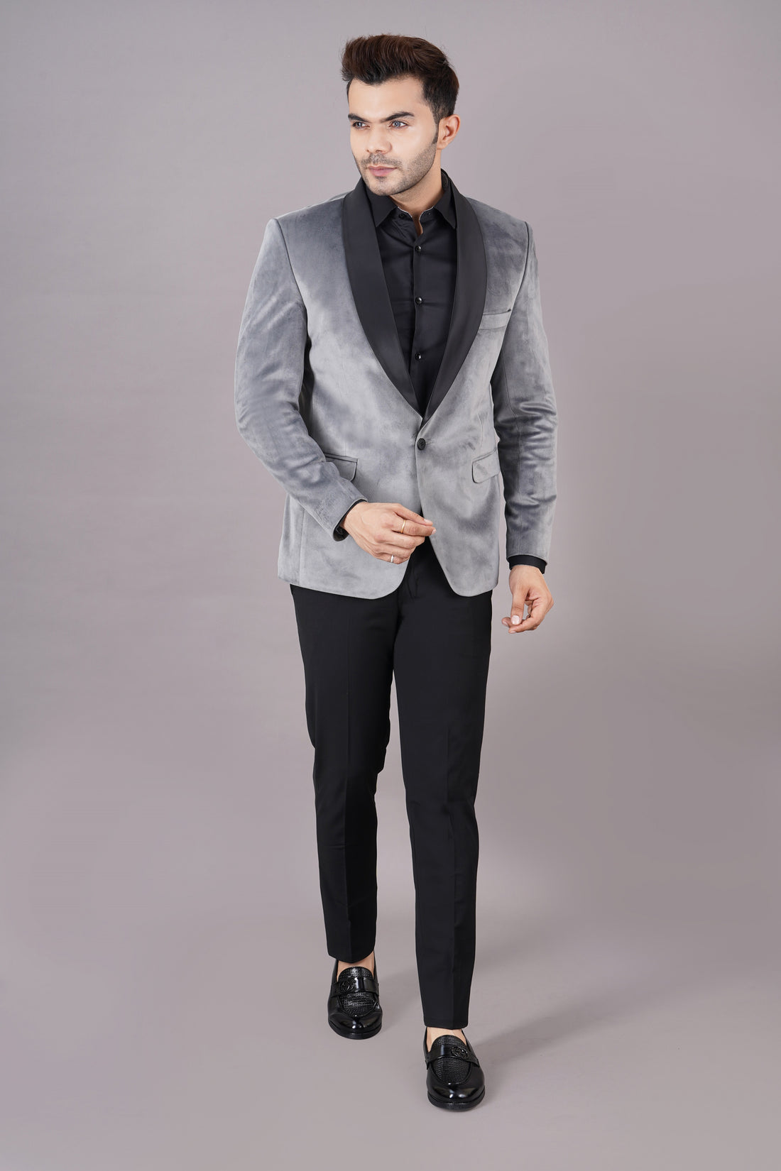 MEN'S TUXEDO BLAZER ( GREY )