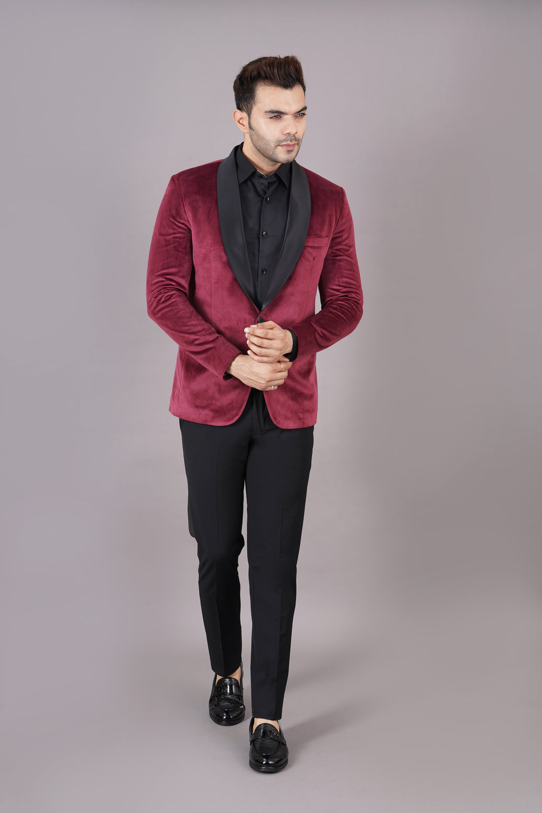 MEN'S TUXEDO BLAZER ( MAROON )