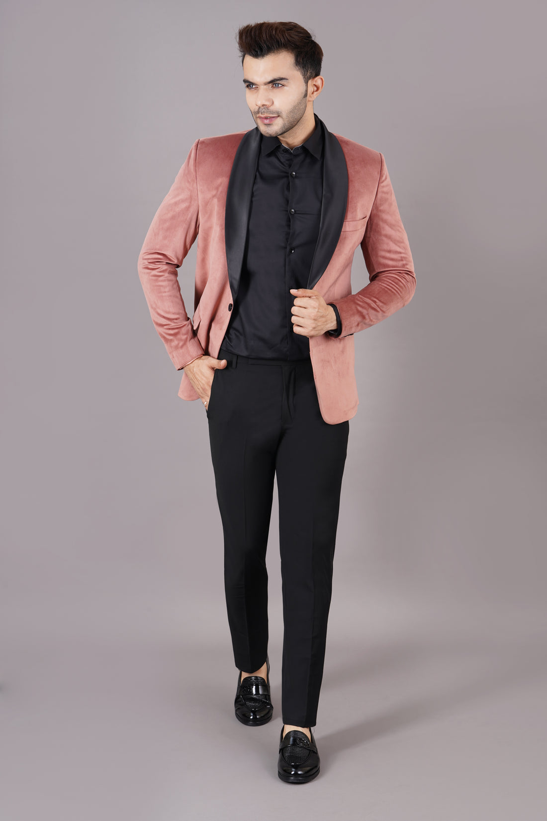 MEN'S TUXEDO BLAZER ( PEACH )