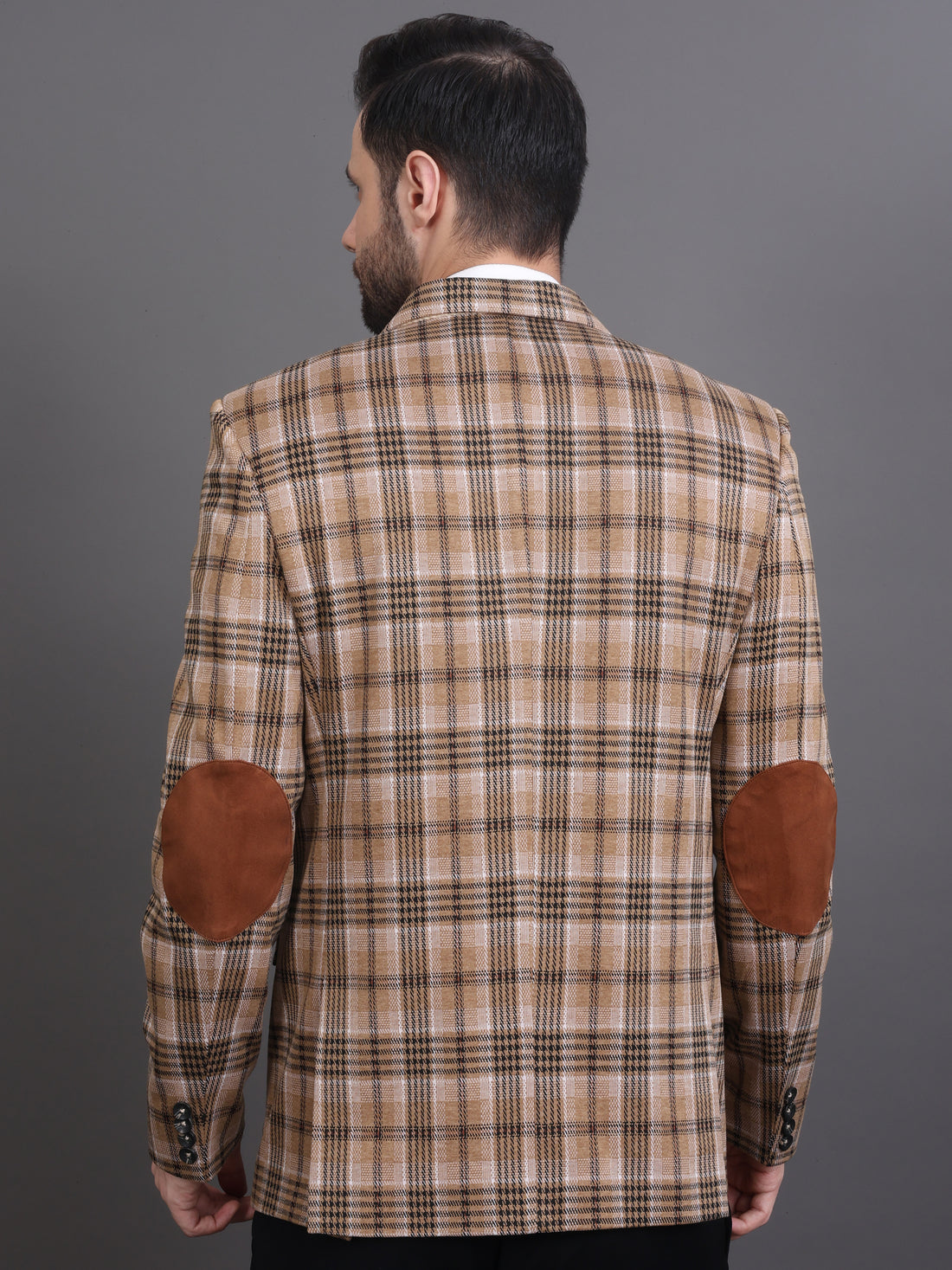 MEN'S CHECKED TWEED BLAZER ( GOLDEN )